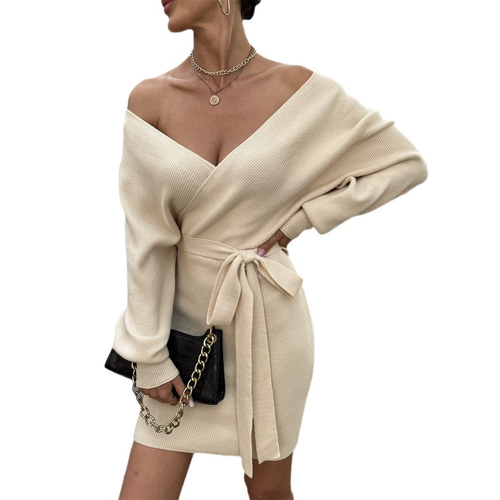 Forever 21 Solid Color Knit Pullover Open Back Tie Dress - Picture 5 of 6